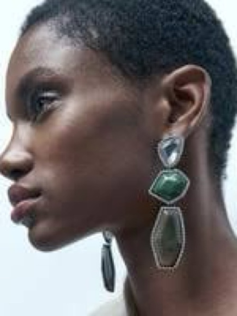 Zara Anthracite Grey Metal Earrings NEW
